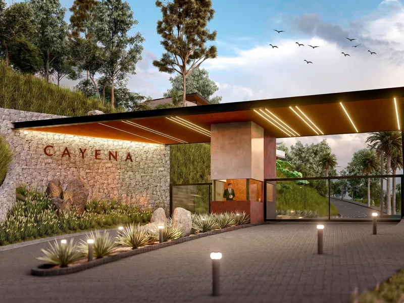 Gated entrance with round-the-clock security at El Alto OceanView Residences, El Zonte, El Salvador